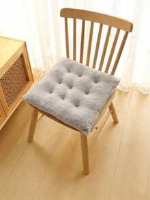 1Pc Plush Seat & Back Cushion, Thickened Soft Warm Cushion, Non-Slip Universal Chair Pad For Home Dining Chair, Office Chair, Student Chair, Car Seat - Multicolor - View 10