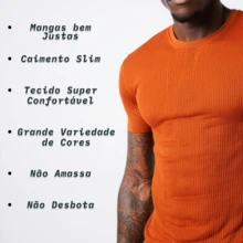 American Style Slim Fit Textured Ribbed Premium T-Shirt - Redwood - View 2