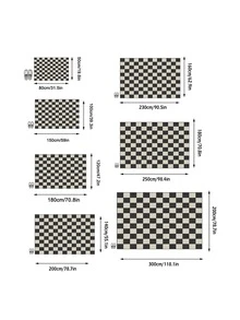 1件装现代简约奢华INS风黑白格纹地毯/门垫/走廊垫，适用于浴室、厨房、玄关、走廊、床边、客厅、卧室，可机洗，家居装饰 - 彩色 - 查看 3