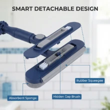 1pc Multi-Functional Glass Cleaning Tool, 360 Degree Rotatable Household High-Rise Window Exterior Squeegee, Double-Sided Window Cleaning Tool - Splicing Rod Rotating Type - View 4