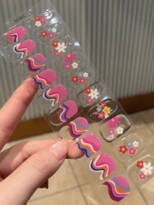 20pcs Transparent Base Nail Stickers, Require UV Lamp Curing, Salon-Grade Quality , Cross-Border Wholesale Same Style Red Book-Themed Nail Stickers Suitable For Fingertips - Multicolor - View 6