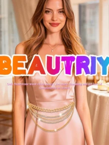 Yanxyad 1条装水钻链条腰带，金色闪亮腰链，时尚身体链饰品，女士款 - 多層腰鍊 - 查看 5