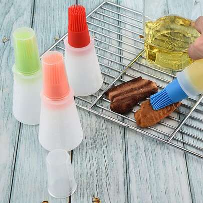 4pcs Silicone Oil Bottle Brush, Barbecue/Baking Brush, Silicone Cooking Grilling Baking Oil/Honey/Sauce Bottle Brush, Multi-Color