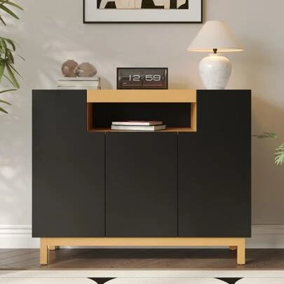Three-Door Dining Room Cabinet For The Living Room And Dining Room, Multifunctional Storage Furniture.