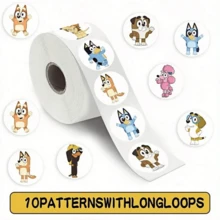Bluey 500pcs Brui Cartoon Stickers - 10 Cute Designs, Thick & Durable, Suitable For Laptops, Luggage, Notebooks, Great For School, Travel, DIY, Fun Cartoon Sticker Set, Ideal For Kids Projects And Party Favors - Multicolor - View 7