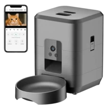 自动喂猫器，定时喂食器，每日喂食1-4次，适用于猫和小型犬，2升容量，适用于干粮，可编程定量喂食，双电源供电，易于清洁，黑色 - 2公升 - 查看 13