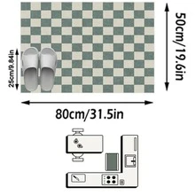 1pc Modern Minimalist Luxury INS Style Rug/Carpet/Area Rug/Doormat/Runner - White & Green Checkered Pattern - Large Size Carpet For Bathroom, Kitchen, Entryway, Hallway, Bedside, Living Room, Bedroom, Washable All Season Home Decor - Multicolor - View 17