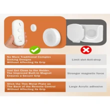 Bộ 4 giá đỡ điều khiển từ xa từ tính - Đế từ mạnh, tấm từ đa chức năng, cốc hút mạnh gắn tường, keo dán không dấu vết, tấm từ không cần khoan, độ bám dính cao, không cần khoan, thích hợp cho máy điều hòa không khí. - Xem 9