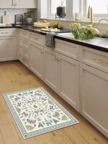 1pc Rug/Carpet/Area Rug/Doormat/Runner, European And American Elegant Luxury - Vibrant Insect And Floral Pattern Design Printed Carpet - Large Size Carpet For Bathroom, Kitchen, Entryway, Hallway, Bedside, Living Room, Bedroom, All Season Washable Carpet Mat, Home Decor - Multicolor - View 8