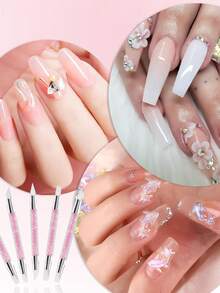 5支装硅胶笔，适用于树脂美甲，硅胶笔，凝胶雕刻工具，硅胶笔，凝胶指甲油美甲笔，用于抛光雕刻，家庭沙龙树脂雕刻绘图 - 彩色 - 查看 7