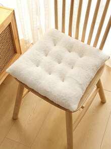 1Pc Plush Seat & Back Cushion, Thickened Soft Warm Cushion, Non-Slip Universal Chair Pad For Home Dining Chair, Office Chair, Student Chair, Car Seat - Multicolor - View 9