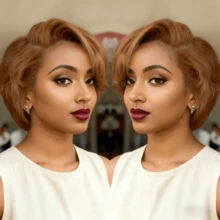 Short Wavy Pixie Cut Wig Human Hair 13x4 Lace Front Wig For Women Pre Plucked With Baby Hair Transparent Lace Natural Curly Pixie Wig - Multicolor - View 1