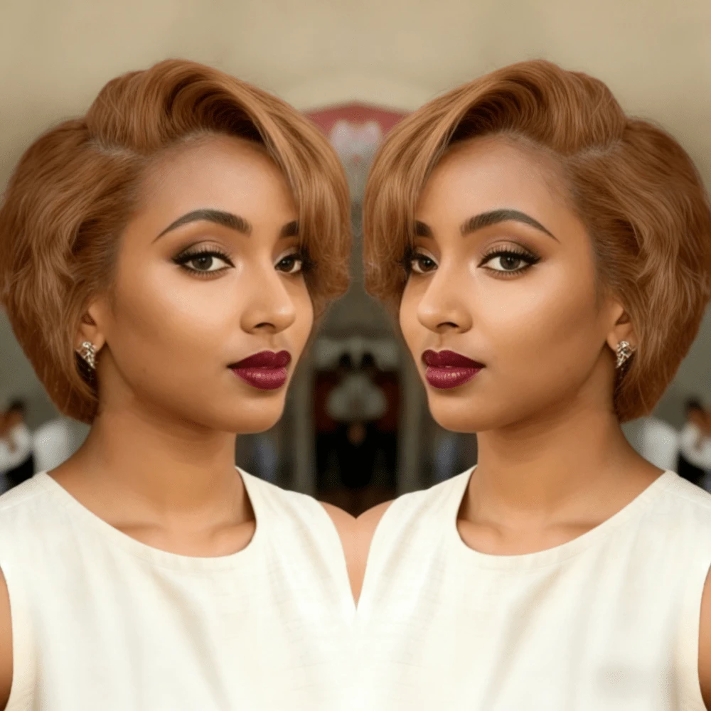 Short Wavy Pixie Cut Wig Human Hair 13x4 Lace Front Wig For Women Pre Plucked With Baby Hair Transparent Lace Natural Curly Pixie Wig - Multicolor - View 1