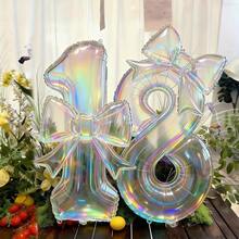 1 Bộ bóng bay số 18 và nơ nhiều màu sắc, kích thước 40 inch, thích hợp cho sinh nhật lần thứ 18, trang trí kỷ niệm, bóng bay cao cấp. - Xem 3
