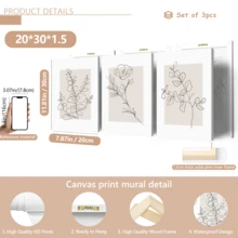 Bộ 3 tranh trang trí cây xanh phong cách tối giản hiện đại, tranh nghệ thuật hoa lá phong cách Boho, tranh nghệ thuật đường nét tối giản, có khung hoặc không khung, phù hợp cho nhà ở, căn hộ, khách sạn, phòng khách, phòng ngủ, phòng tắm và văn phòng. - A - Xem 18