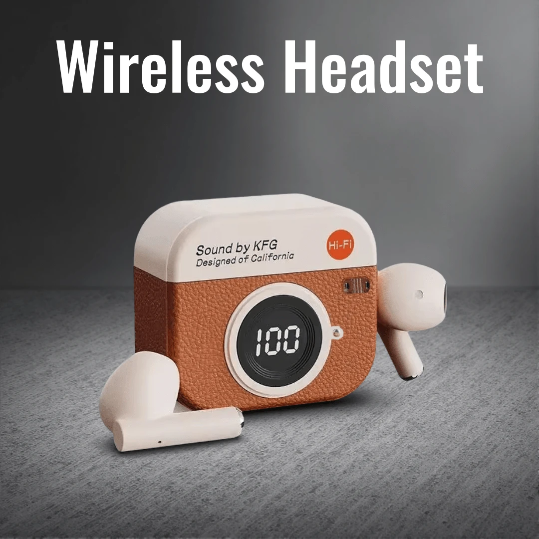 Briame无线耳机，带摄像头设计，入耳式运动耳机，带麦克风，支持免提控制，180mAh电池 - 查看 1