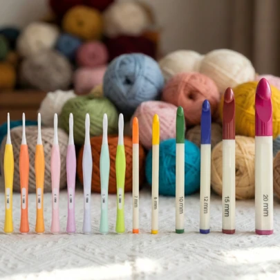 1 Set Of 14 Pcs Deluxe Crochet Hook Kit, 2.5mm-20mm Range, Ergonomic Non-Slip Crochet Hooks Suitable For Beginner Crocheters, Soft Grip Hooks With Extra Deep Hooks. Perfect Gift For Halloween, Christmas Eve, New Year And Other Holidays