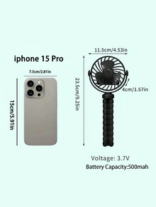 500mAh USB Rechargeable Cute Octopus Clip-On Fan, 3 Speeds Handheld Wireless Cooling For Baby Stroller And Travel - 720° Octopus Fan - View 6