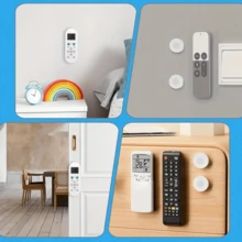 Bộ 4 giá đỡ điều khiển từ xa từ tính - Đế từ mạnh, tấm từ đa chức năng, cốc hút mạnh gắn tường, keo dán không dấu vết, tấm từ không cần khoan, độ bám dính cao, không cần khoan, thích hợp cho máy điều hòa không khí. - Xem 4