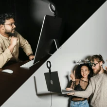 1个可调光自拍环形灯，6英寸笔记本电脑环形灯，带夹子，适用于Zoom会议、网络摄像头照明、在线学习 - 黑色 - 查看 4