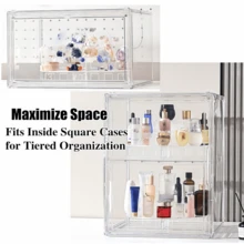 1件/2件/3件/4件装三层新月形亚克力自助餐架 - 免工具组装，适用于纸杯蛋糕、甜点、化妆品、迷你摆件（直径11英寸），节省空间的多层置物架 - 半圓 - 查看 7