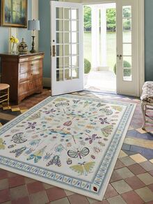 1pc Rug/Carpet/Area Rug/Doormat/Runner, European And American Elegant Luxury - Vibrant Insect And Floral Pattern Design Printed Carpet - Large Size Carpet For Bathroom, Kitchen, Entryway, Hallway, Bedside, Living Room, Bedroom, All Season Washable Carpet Mat, Home Decor - Multicolor - View 2