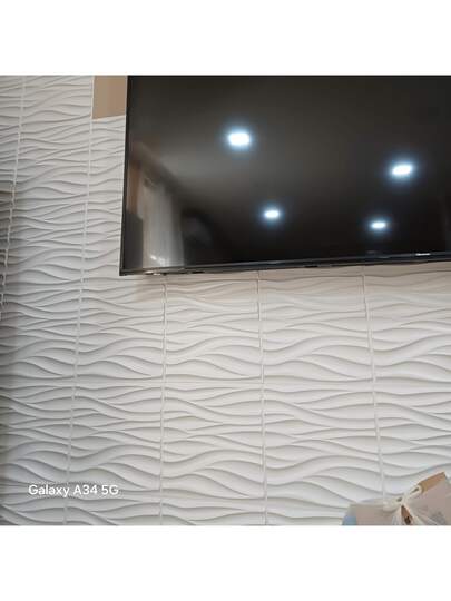 20片/30片装3D波浪纹理PVC墙板/贴纸/壁纸，PVC材质，无异味，轻便易安装，防火、防水、防油、耐热、防潮，带凹槽纹理的装饰性3D墙板，适用于家居、房间