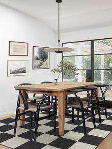 1件装现代简约奢华INS风黑白格纹地毯/门垫/走廊垫，适用于浴室、厨房、玄关、走廊、床边、客厅、卧室，可机洗，家居装饰 - 彩色 - 查看 4