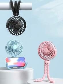 500mAh USB Rechargeable Cute Octopus Clip-On Fan, 3 Speeds Handheld Wireless Cooling For Baby Stroller And Travel - 720° Octopus Fan - View 11