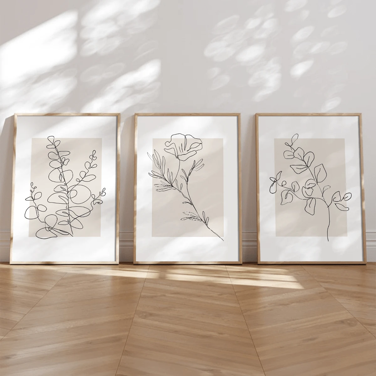 Bộ 3 tranh trang trí cây xanh phong cách tối giản hiện đại, tranh nghệ thuật hoa lá phong cách Boho, tranh nghệ thuật đường nét tối giản, có khung hoặc không khung, phù hợp cho nhà ở, căn hộ, khách sạn, phòng khách, phòng ngủ, phòng tắm và văn phòng. - A - Xem 1