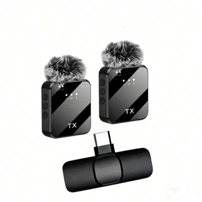 Professional Wireless Lavalier Microphone, 3-In-1 Wireless Lavalier Microphone, 2-In-1 Wireless Lavalier Microphone, Multi-Port Options, Professional Smart Noise Cancellation, Omnidirectional Condenser, 230mAh Battery, Windscreen, USB Interface (Multi-Port Options), Rechargeable Lithium Battery, 2.4G/3G/4G/5G Connectivity, Suitable For Live Streaming, Interviews, Song Recording, Podcasts, Talks And Vlogs