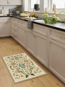 1 tấm thảm, thảm trải sàn, thảm trang trí cửa ra vào, thảm dài, họa tiết hoa lá nhiệt đới cổ điển kiểu Châu Âu và Mỹ - Thảm in họa tiết Bohemian, thảm len giả mềm mại cỡ lớn, thích hợp cho phòng tắm, nhà bếp, lối vào, hành lang, đầu giường, phòng khách, phòng ngủ, thảm trải sàn có thể giặt máy quanh năm, trang trí nhà cửa. - Nhiều màu - Xem 7