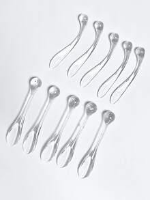 Makeup Spatula, Cream Scraper, Acrylic Makeup Spatula, Mixing Spoon, Eye Cream Roller, Facial Care Tools - Transparent - View 3