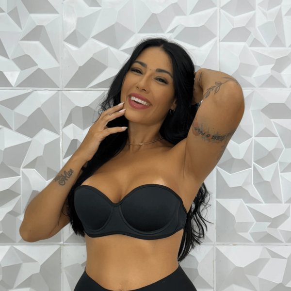 Sutiã Tomara Que Caia Top com Bojo Alça Silicone Removivel Trasparente