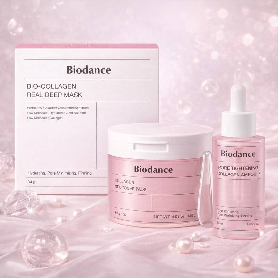 Biodance Collagen Care Set – Toner Pads 60pcs & Firming Ampoule 30ml & Deep Mask 4pcs - Collagen - View 1
