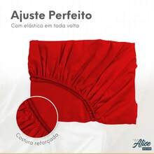 King Size 3-Piece Sheet Set, Hemstitch, 600 Thread Count Cotton - 紅色 - 查看 4
