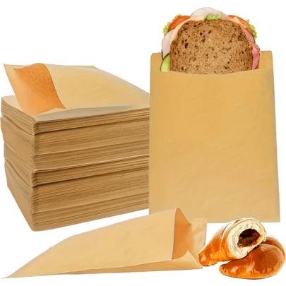 50/100/200-Pack Of Parchment Paper Sandwich Bags, Suitable For Delicatessens And Bakeries, Perfect Companions For Picnics And Barbecues