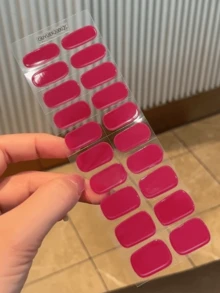 Semi Cured Gel Nail Strips, 20Pcs Long Lasting Salon Quality Wraps, Easy Apply & Remove Gel Nail Stickers With UV Light - Red Violet - View 6