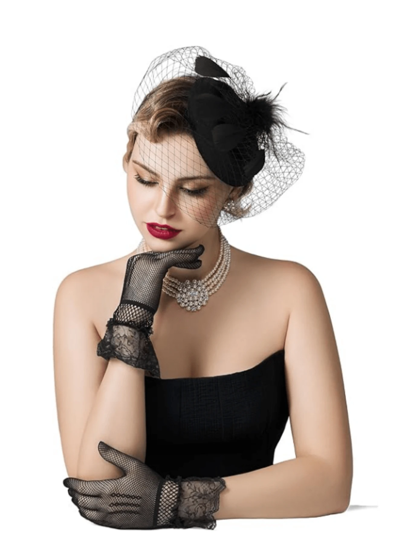 1 Pc Fascinators Hats For Women Tea Party Hats 1950s Kentucky Derby Hats Hair Clip For Bride Wedding Party Birdcage Veil Headband Flower 1920s Headpiece For Horse Race Vintage Hats 50s Outfit Hats 1940s Victorian Hat Pillbox Hats Accessories For Women Girl Birthday Mother's Day Christmas Gift - Black - View 1