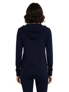 Women's Lightweight Cotton Hoodie Full Zip S-3XL With Pockets Hooded Sweatshirt Jacket Coat Solid Tops Regular & Plus Size Basic Layering Tops Warm Lightweight Cotton Zipper Hoodie Sweatshirt For Women Lady Sweatshirts Long Sleeve Outerwear For Spring Fall Winter Womenswear Activewear Streetwear - 藏蓝色 - 查看 2