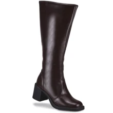 Women's Riding Boots, High Shaft, Low Block Heel, Comfortable Fashion 989 - 咖啡棕 - 查看 6
