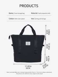 1 Stück verdickte schwarze Reisetasche, große Kapazität wasserdichte Umzugstasche, faltbarer Gepäckorganizer mit verstärkten Griffen, verschleißfeste Packtasche für Kleidung, perfekt für Reisen, Umzüge und Heimaufbewahrung, Studentenwohnheim - Schwarz - Übersicht 7