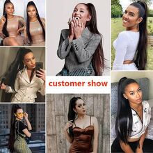 Bone Straight Ponytail 8-26 Inches Magic Wrap Around Drawstring Clip In Ponytail Black Virgin Raw Brazilian Human Hair Extension For Women Daily Use Party Easy Wear - Natural Black - View 8