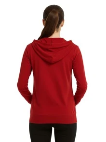 Women's Lightweight Cotton Hoodie Full Zip S-3XL With Pockets Hooded Sweatshirt Jacket Coat Solid Tops Regular & Plus Size Basic Layering Tops Warm Lightweight Cotton Zipper Hoodie Sweatshirt For Women Lady Sweatshirts Long Sleeve Outerwear For Spring Fall Winter Womenswear Activewear Streetwear - 紅色 - 查看 2