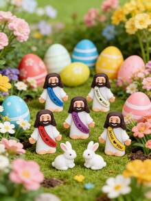 5/15/25pcs Set - Mini Jesus Doll Original Design, Saying "Jesus Loves You", Rubber Toy Great For Hide-And-Seek, Suitable As Easter Religious Party Gift Or Sunday School Baptism Gift - A - View 3