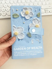 100 Pockets Cash Budget Planner Book, 50 Sheets Sleeves Flower Wealth Album, Postcards Organizer - Multicolor - View 4