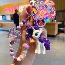 MY LITTLE PONY 1 chiếc móc khóa và phụ kiện túi xách đính hạt, mặt dây chuyền hình ngựa 3D dễ thương với chi tiết nơ, móc khóa đính hạt nhiều màu sắc cho ví và ba lô - Hoàn hảo cho phụ nữ và người hâm mộ ngựa. - Nhiều màu - Xem 11