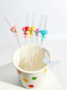 Ống hút thủy tinh hình hoa tulip nhiều màu sắc, có thể tái sử dụng, trong suốt dùng cho sinh tố, trà sữa, nước ép, cocktail, đồ uống lạnh. Ống hút thủy tinh uốn cong hình hoa tulip thích hợp cho cốc nước, sữa lắc, trà, nước ép, cocktail, đồ uống lạnh. Quà tặng cho bạn gái, cửa hàng tráng miệng, nước ngọt, quán ăn vặt, văn phòng, quán bar, nhà hàng, trang trí tiệc. - Xem 2