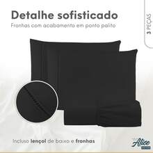 King Size 3-Piece Sheet Set, Hemstitch, 600 Thread Count Cotton - 黑色 - 查看 2