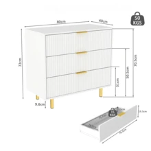 Dressers & Chests Of Drawers - White + MDF - View 5